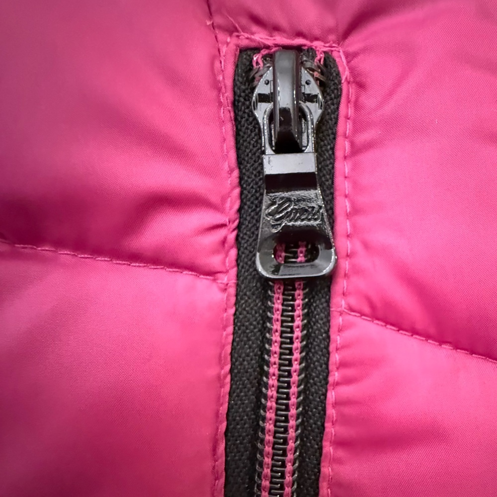 GUESS Puffer Jacket Purple Magenta Quilted Down Blend Puffer Coat Women Med - Picture 10 of 16
